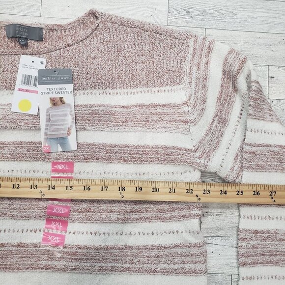 Berkley Jensen Textured Stripe Sweater Soft Cozy Preppy Retro Womens XXL 2XL - Picture 10 of 12